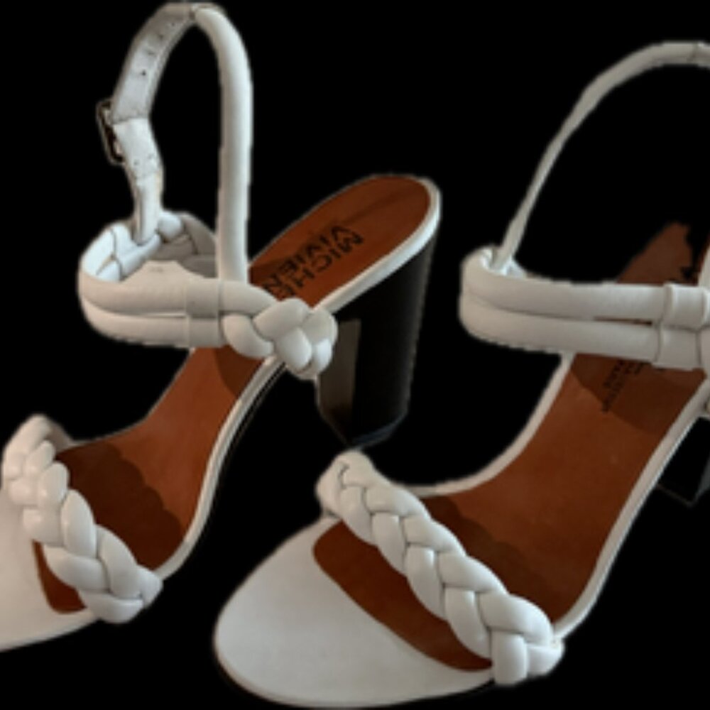 White Michel Vivien heeled sandals
